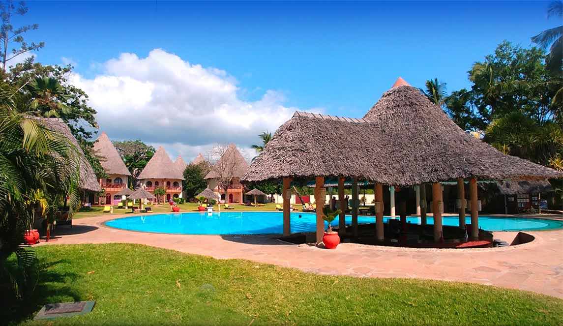 Hotel Neptune Paradise **** am strand in Diani Beach Kenia.